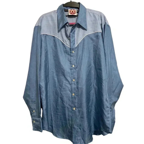 Stable Gear Western Wear Mens Colorblock Long Sleeve Shirt Size Large 16- 16 1/2 - Picture 1 of 9